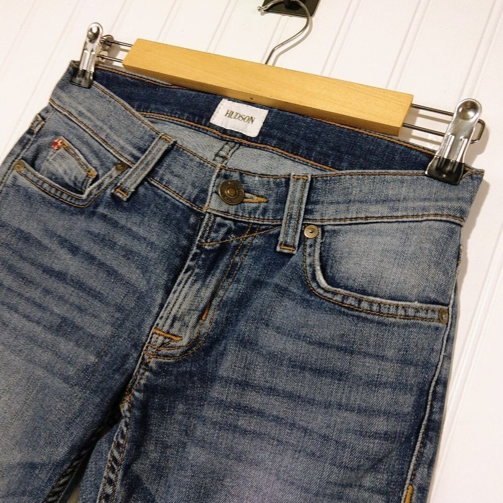 Hudson Jeans Muse Crop Skinny Jeans Size 24 5in Cuff DGWD Wash Blue Denim Womens - Picture 5 of 12